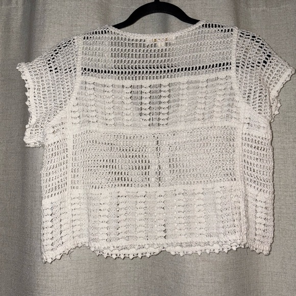 Rebellion White Crochet Women's Blouse - Picture 3 of 7